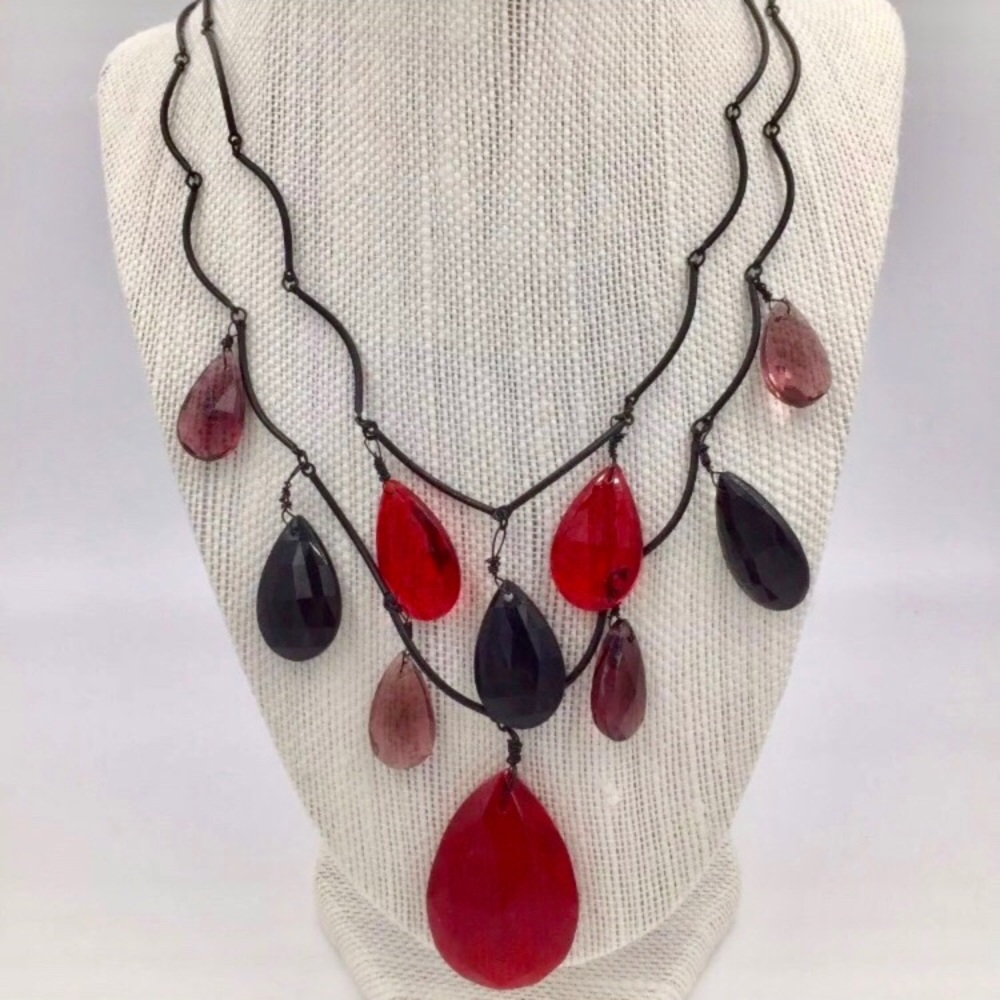 Chico’s Vintage Black Wired Beaded Necklace